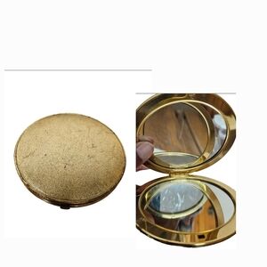 Vintage 60s Gold-tone Brass Dual Mirror Compact Case